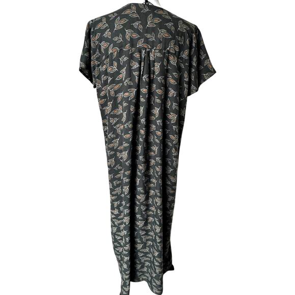 FIGURE‎ FINE Women's Large Vintage Embroidered Floral Long Housedress Nightgown - Picture 2 of 7